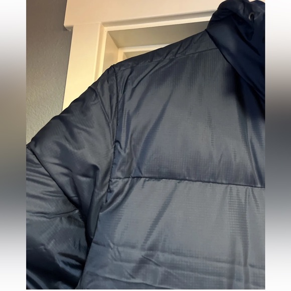 Columbia Puffect Parka Hooded Jacket Mens XL Navy Blue Puffer Insulated New Tags - Picture 7 of 16